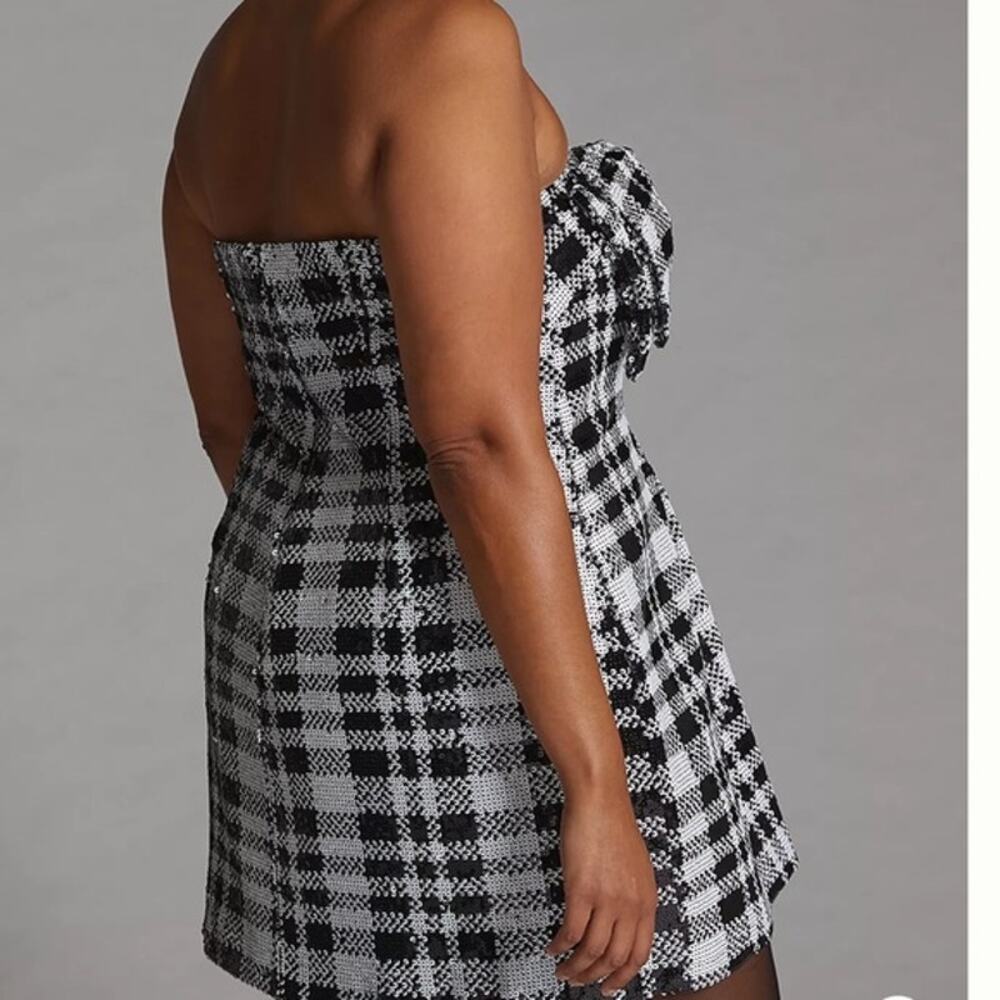 Eva Franco Black & White Checkered Sequin Dress Size 18W